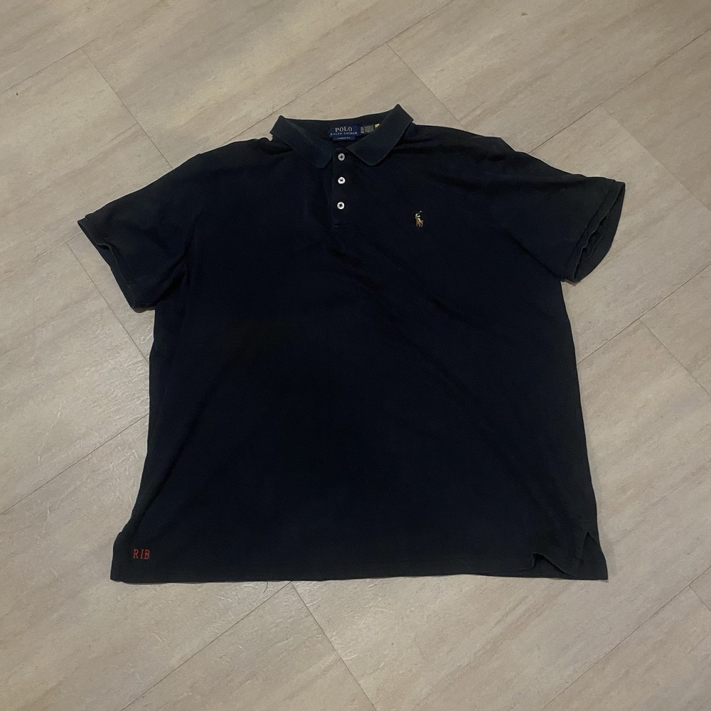 Polo Ralph Lauren Men's Classic Fit Black Short Sleeve Collard Shirt Size XL